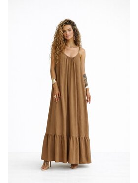LilaLou LilaLou Sukienka letnia Gypsy Brązowy Oversize