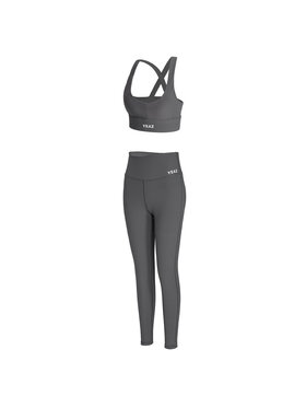 Yeaz Yeaz Komplet top i legginsy VIBRANT Szary Slim Fit