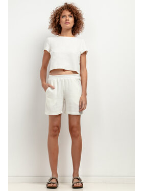 Tessita Tessita Szorty materiałowe SPODENKI_T402_1_XXL Biały Relaxed Fit