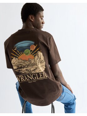 Wrangler Wrangler T-Shirt GRAPHIC TEE Brązowy Relaxed Fit