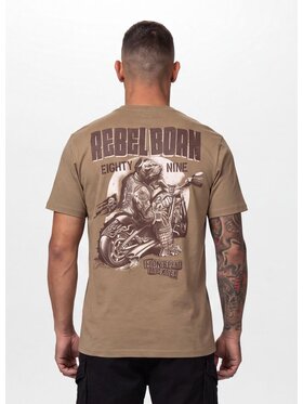 PITBULL PITBULL T-Shirt REBEL BORN Brązowy Regular Fit