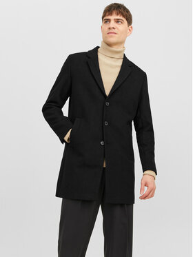 Jack&Jones Jack&Jones Vlnený kabát 12239008 Čierna Regular Fit