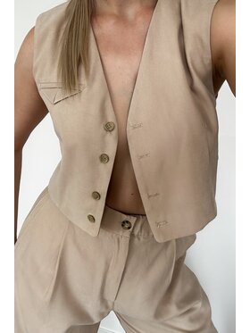 Chiara Wear Chiara Wear Kamizelka GARCON Beżowy Relaxed Fit