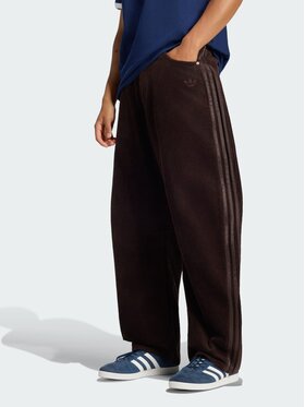 adidas adidas Spodnie materiałowe 172259 Brązowy ciemny Loose Fit