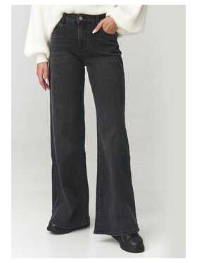 Makadamia Makadamia Jeansy C26 Czarny Wide Leg