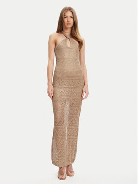 Guess Guess Trikotāžas kleita W5YK48 Z37G0 Bēšs Slim Fit
