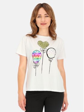 Perso Perso T-Shirt TCE245285F Biały Regular Fit