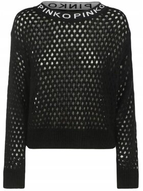 Pinko Pinko Sweter SWETER DAMSKI ORQUIDEA CZARNY Czarny Regular Fit