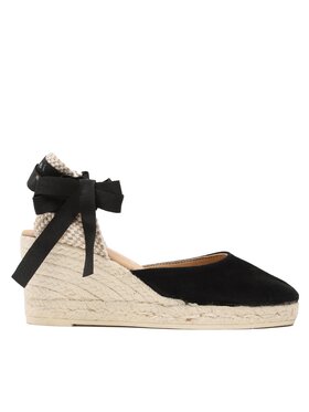 Manebi Manebi Εσπαντρίγιες Soft Suede Low Wedge Espadrilles K 1.0 WL Μαύρο