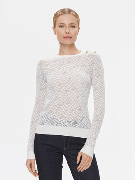 Guess Guess Sweter W4RR28 Z3C90 Biały Slim Fit