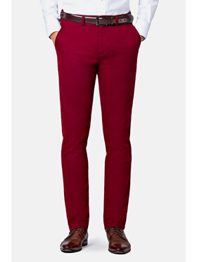 Lancerto Lancerto Chinosy Mono II Bordowy Regular Fit