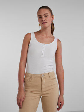 Pieces Pieces Top 17101438 Biały Slim Fit