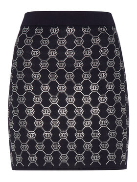 PHILIPP PLEIN PHILIPP PLEIN Sukně 11549 Tmavomodrá Fitted Fit
