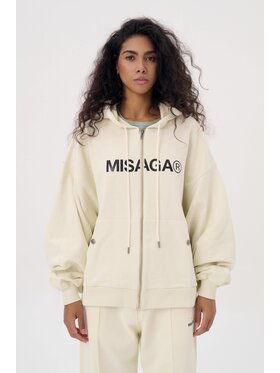 Misaga Misaga Bluza STATEMENT ZIP UP Écru Regular Fit