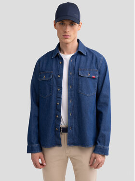 BIG STAR BIG STAR Koszula jeansowa CODY_584_140 Granatowy Classic Fit
