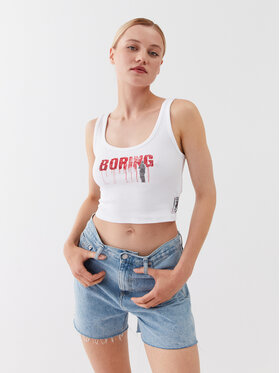 Guess Guess Marškinėliai W3YP50 KA0H1 Balta Cropp Fit