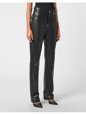 PHILIPP PLEIN PHILIPP PLEIN Pantaloni di pelle 2637 Nero Long Fit