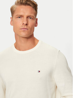 Tommy Hilfiger Pulover Essential MW0MW14748 Écru Regular Fit