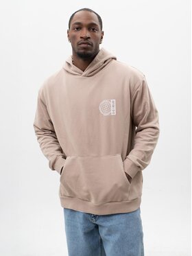 MyStars MyStars Bluza Bluza Z Kapturem Oversize Męska Beżowa MyStars Globe S Beżowy Oversize