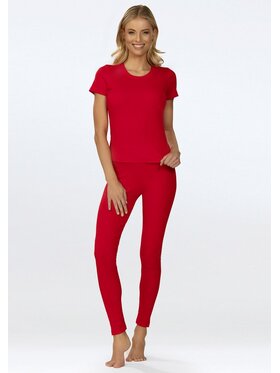 DKaren Sport DKaren Sport Komplet bluzka i spodnie Halima Czerwony Slim Fit
