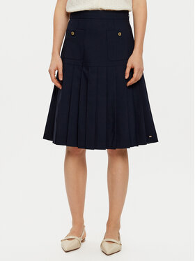 Tommy Hilfiger Tommy Hilfiger Spódnica plisowana WW0WW43798 Granatowy Regular Fit