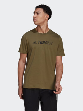 adidas adidas T-Shirt Terrex Classic Logo HF3283 Zielony Regular Fit