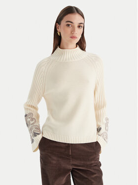 Luisa Spagnoli Luisa Spagnoli Rollkragenpullover Manico 100198 Écru Regular Fit