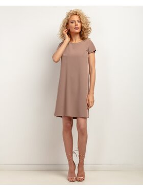 Tessita Tessita Sukienka koktajlowa SUKIENKA_T441 _6_S Beżowy ciemny Loose Fit