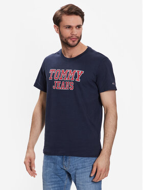 Tommy Jeans Tommy Jeans T-Shirt Essential DM0DM16405 Granatowy Regular Fit