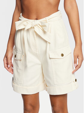 TWINSET TWINSET Šortky z materiálu 231TP2262 Écru Relaxed Fit