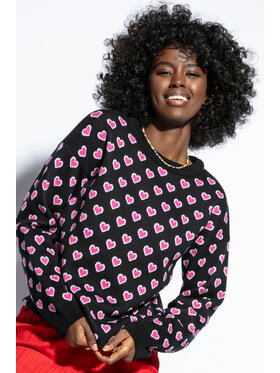 Fobya Fobya Sweter F1806 Czarny Regular Fit