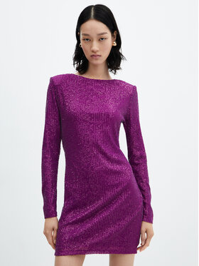 Mango Mango Koktejlové šaty Xlenjuel 57909113 Fialová Slim Fit