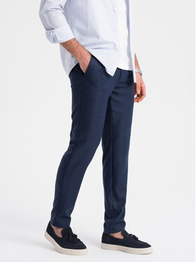 Ombre Ombre Chino kalhoty OM-PACP-0182 Tmavomodrá Slim Fit