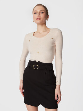 NAF NAF NAF NAF Sweater Rejina Coeur THNT167A Bézs Regular Fit