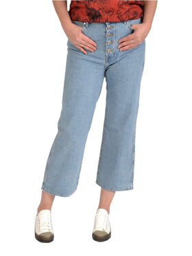 Wrangler Wrangler Jeansy RETRO CROP BOYFRIEND Niebieski Straight Fit