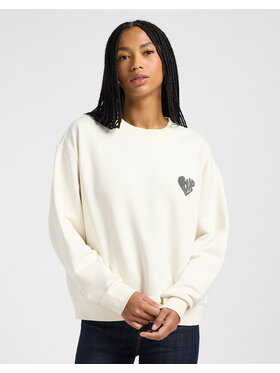 Lee Lee Felpa RELAXED GRAPHIC CREW 112363841 Écru Relaxed Fit