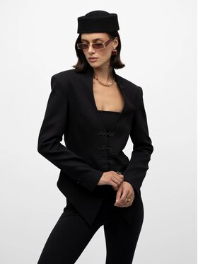 MANDRAGORA MANDRAGORA Marynarka Mona Czarny Slim Fit