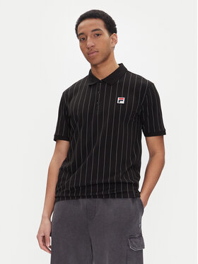 Fila Fila Тениска с яка и копчета Linter FAM0923 Черен Regular Fit