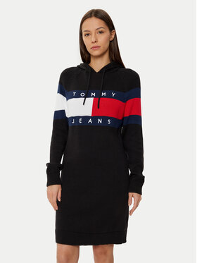 Tommy Jeans Tommy Jeans Úpletové šaty DW0DW19470 Černá Relaxed Fit