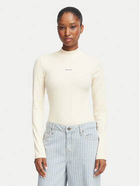 Guess Jeans Guess Jeans Blusa W6BP06 K5471 Beige chiaro Slim Fit
