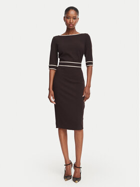 Rinascimento Rinascimento Kokteiļkleita CFC0131086003 Brūns Slim Fit