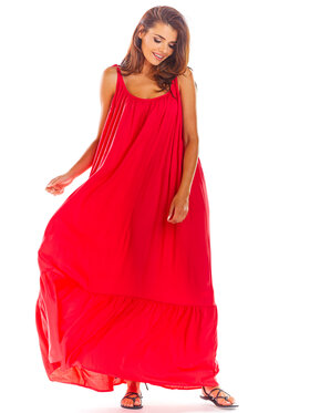 Awama Awama Sukienka letnia A307 Fioletowy Basic Fit