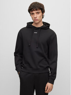 HUGO Hugo Džemperis ar kapuci Dapo 50486478 Melns Relaxed Fit