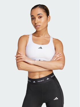 adidas adidas Biustonosz sportowy TECHFIT Biały