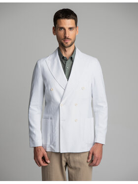 Borgio Borgio Marynarka linarolo_II Biały Slim Fit