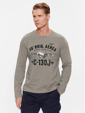 Aeronautica Militare Aeronautica Militare Hosszú ujjú 232TS2144J594 Zöld Regular Fit