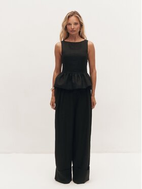 Le Collet Le Collet Spodnie materiałowe MILA Czarny Wide Leg