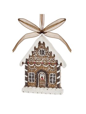 MIAhome MIAhome Zawieszka Piernikowy Domek 6 szt. 8x6,5x1 cm Brązowy