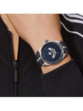 Adidas Originals Sat Code Four Watch AOSY23041 Srebrna