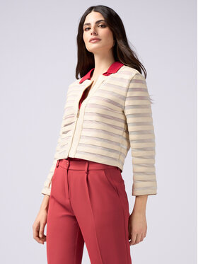 Oltre Oltre Giacca in similpelle R364R002252N002 Écru Regular Fit